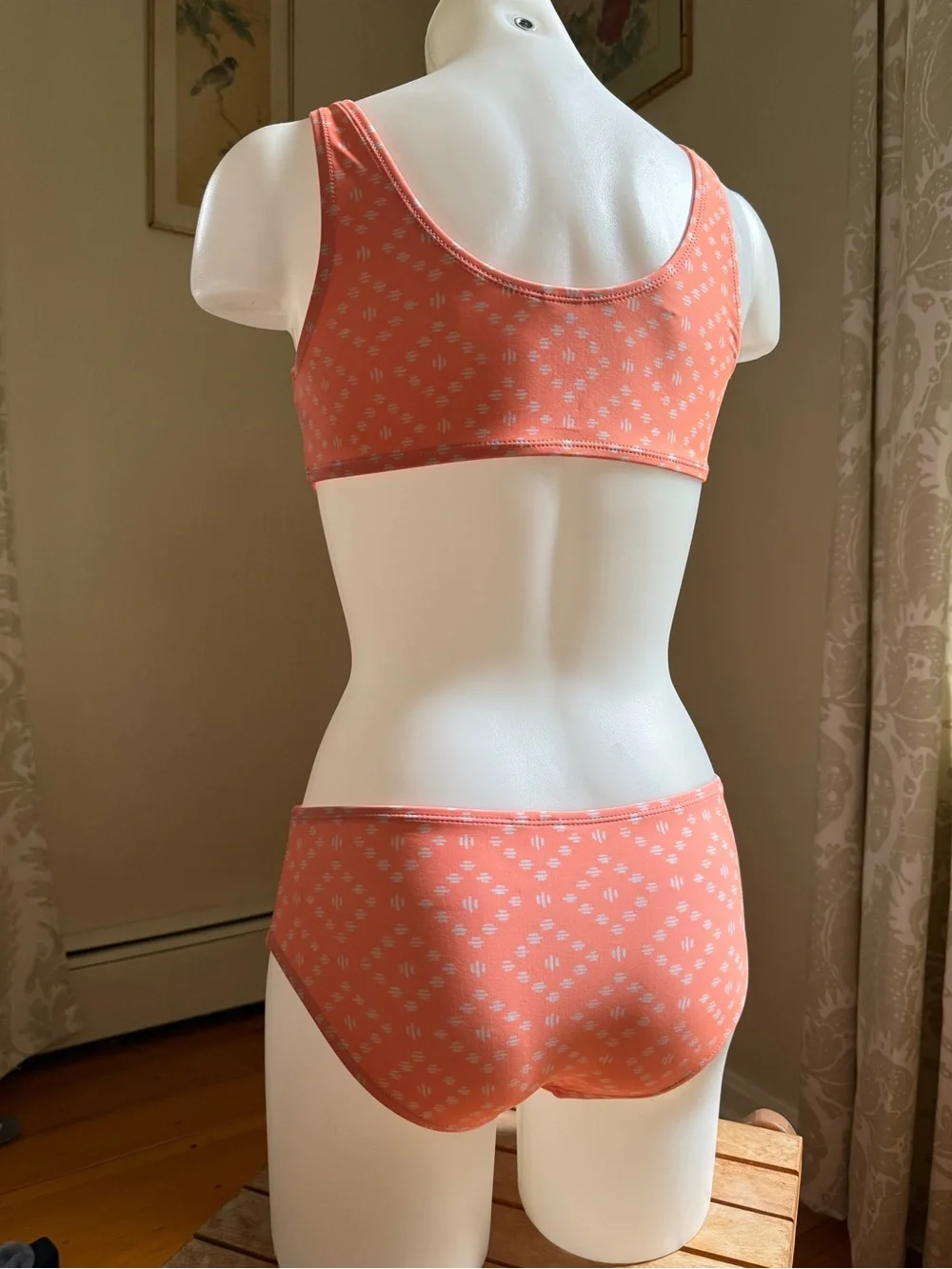 Old Navy Coral Floral Tie-Front Bikini Set
